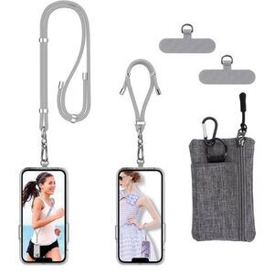 Phone Lanyard-1Adjustable Neck/Crossbody Strap,1 Wrist Strap, & Zipper Wallet